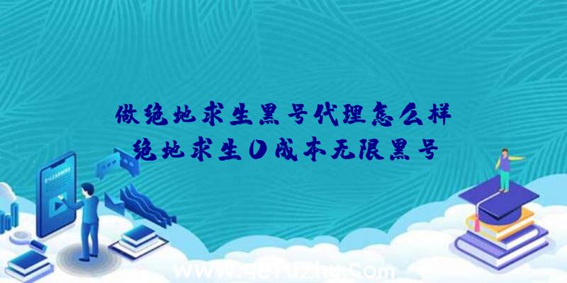 「做绝地求生黑号代理怎么样」|绝地求生0成本无限黑号